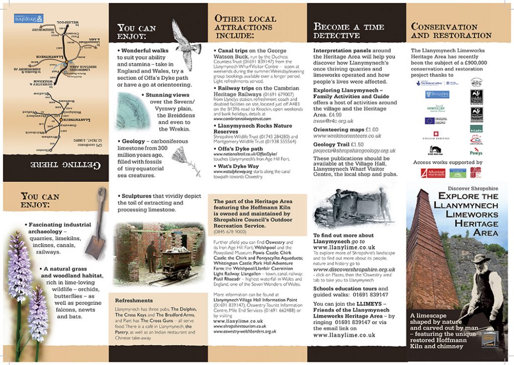 Flyer describing the things that you can see and do around the Heritage Area