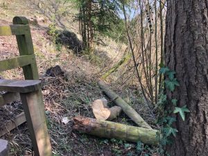 Fence damaged at top of Welsh Incline